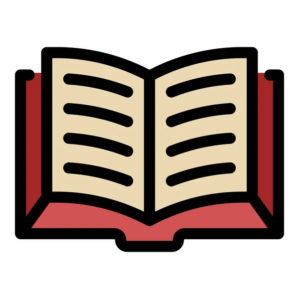 Open thick book icon color outline vector — Stock Vector