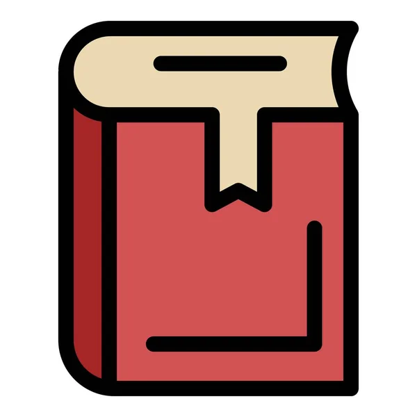 Bookmarked diary icon color outline vector — 스톡 벡터