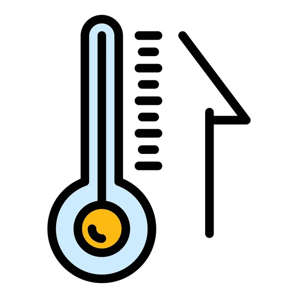 Thermometer im farbigen Umrissvektor des Sauna-Symbols — Stockvektor