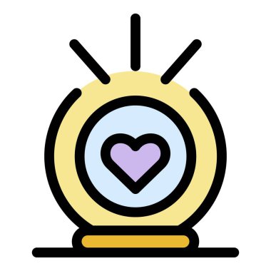 Gönüllü alarm saat simgesi renk ana hatları vektörü