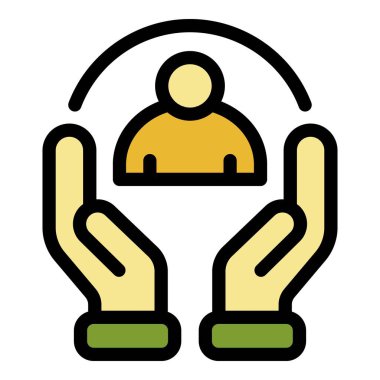 Aile bakım simgesi renk ana hatları vektörünü koru