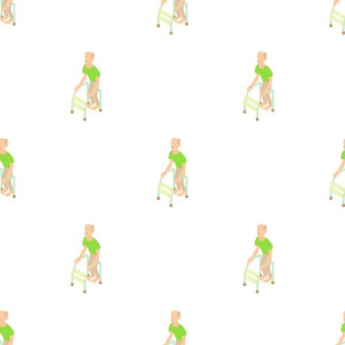 Yürüyen iskelet desenli, kusursuz vektörü olan yaşlı adam.