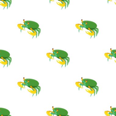 Yeşil yengeç desenli dikişsiz vektör