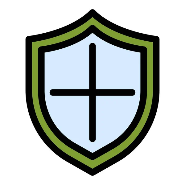 Responsabilità scudo icona colore contorno vettore — Vettoriale Stock