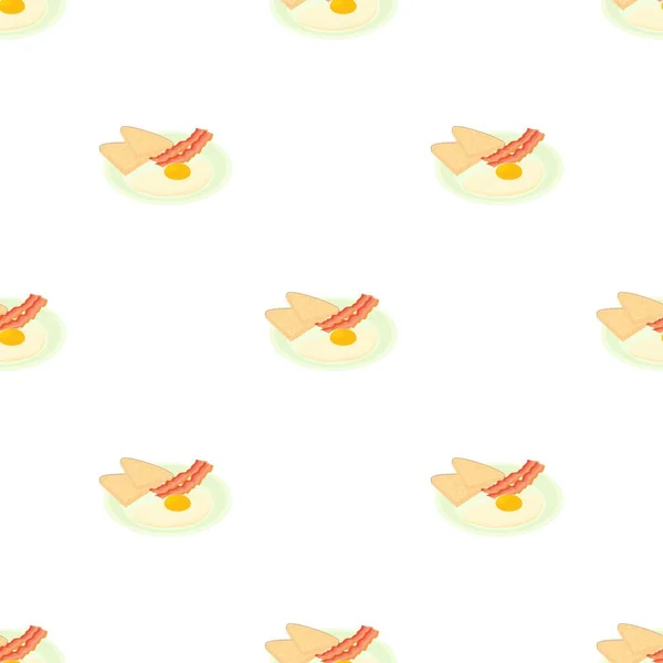 Bacon and eggs pattern seamless vector — Stock Vector