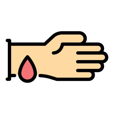 El simgesi renk çizgisi vektöründen kan