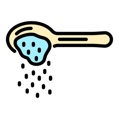 Kaşık simgesi renk çizgisi vektörü içindeki şeker