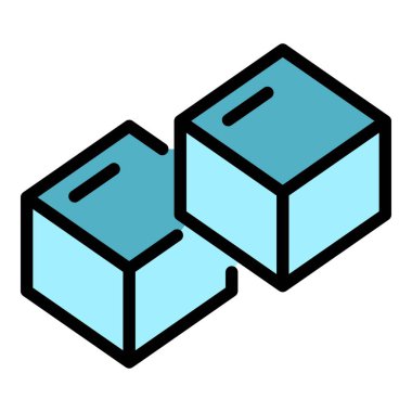 Ücretsiz küp şeker rengi ana hatları vektörü