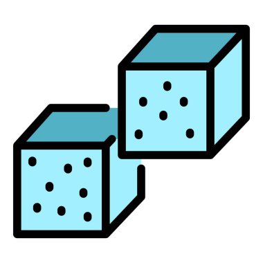 Şekerleme küp şeker ikonu renk çizgisi vektörü