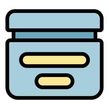 Güneş kremi kavanozu renk ana hatları vektörü