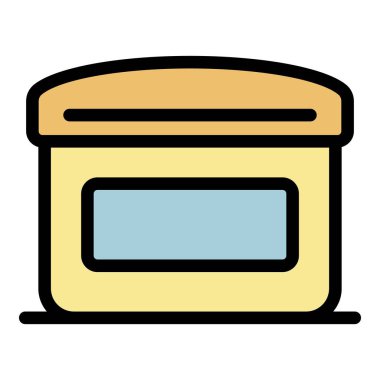 Modern güneş kremi kavanozu renk ana hatları vektörü