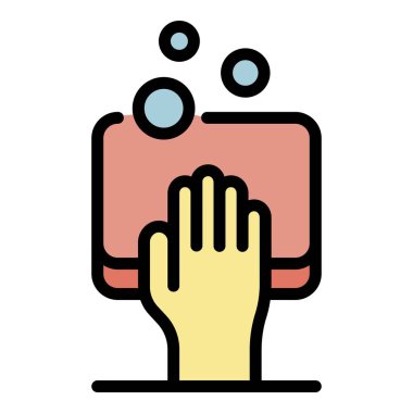 Sünger simgesi renginin ana hatları vektörü temizleniyor