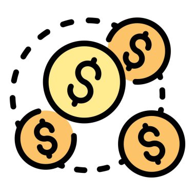 Franchise parası simge rengi ana hatları vektörü alır