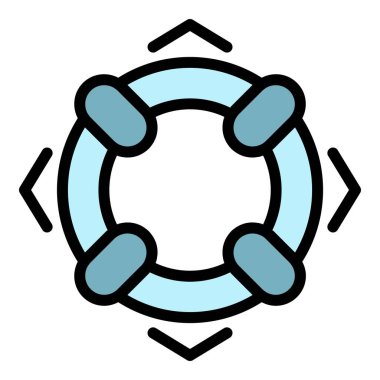 Lifebuoy simgesi renk ana hatları vektörü