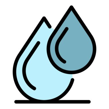 Kan damlaları simge rengi dış hat vektörü