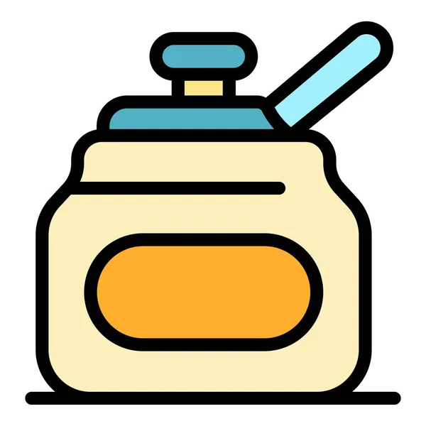 Suiker keuken pot pictogram kleur overzicht vector — Stockvector