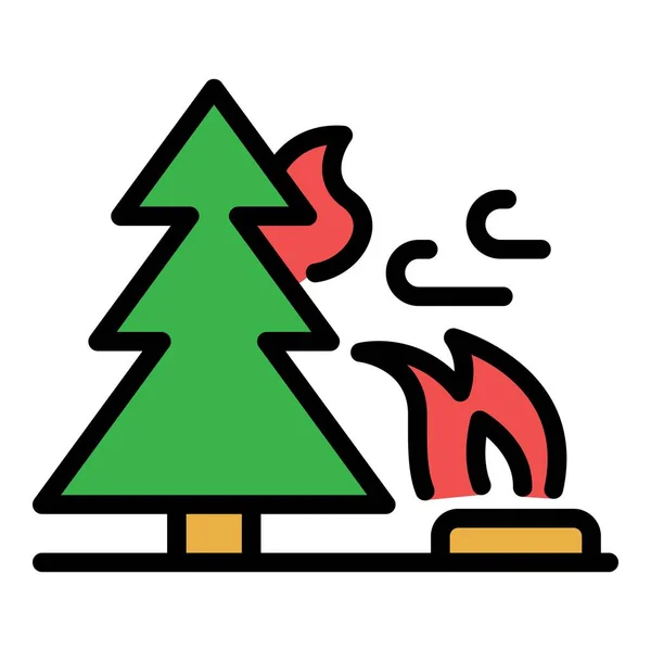 Natural Wildfire icono color contorno vector — Vector de stock