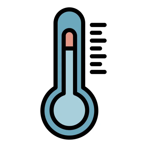 Thermometer-Symbol Farbumrissvektor — Stockvektor