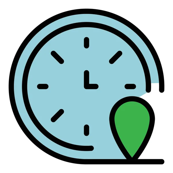 Franchise clock time icon color outline vector — Stock Vector