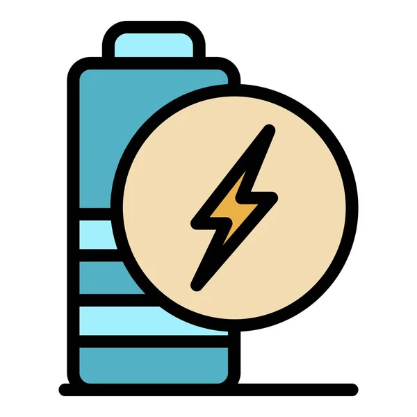 Vecteur de contour de couleur icône batterie faible charge — Image vectorielle