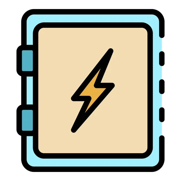 Elektromos home box ikon színes körvonalvektor — Stock Vector