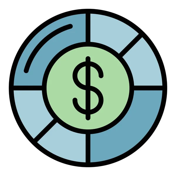 Вектор кольорового контуру піктограми грошових марок — стоковий вектор