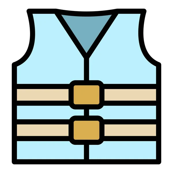 Rescue vest icon color outline vector — Stock Vector
