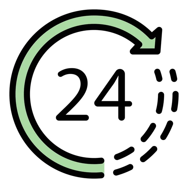 24 timmars försäkring ikon färg kontur vektor — Stock vektor