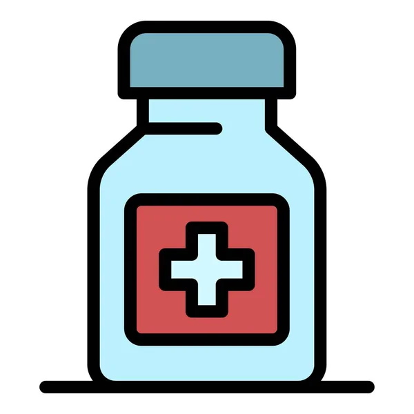 Pills jar icon color outline vector — Stockový vektor