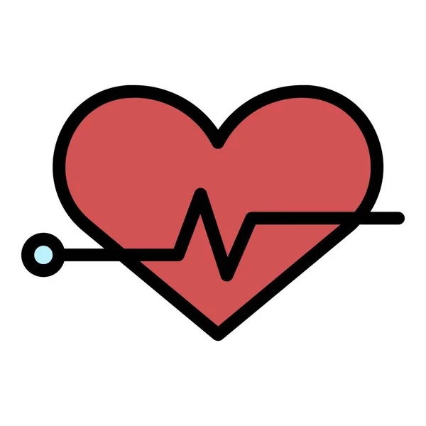 Icono de corazón color contorno vector — Vector de stock