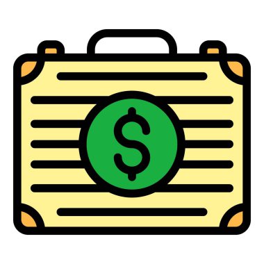 Para durumu simgesi renk ana hatları vektörü