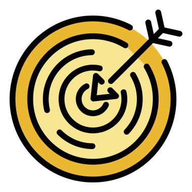 İşbirliği hedef simgesi renk ana hatları vektörü