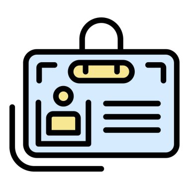 Ofis kimliği simgesi renk ana hatları vektörü