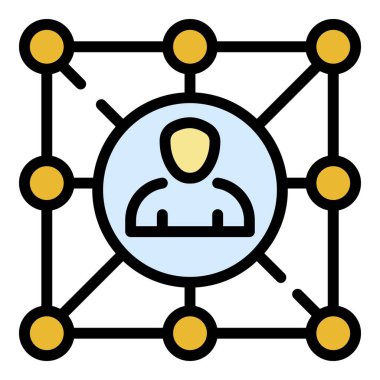 Şirket işbirliği simgesi renk ana hatları vektörü