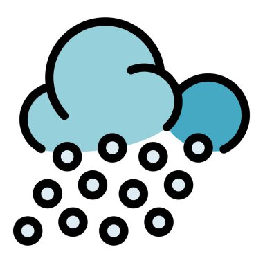 Yuvarlak buz bulutu simgesi renk ana hatları vektörü