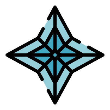 Yıldız buz simgesi renk ana hatları vektörü