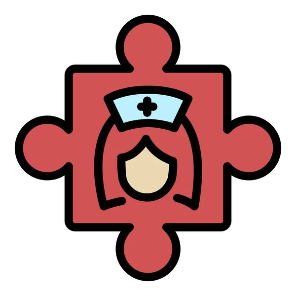 Вектор контура иконки медицинской головоломки — стоковый вектор