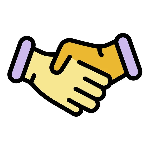 Handshake Icon - Download in Colored Outline Style