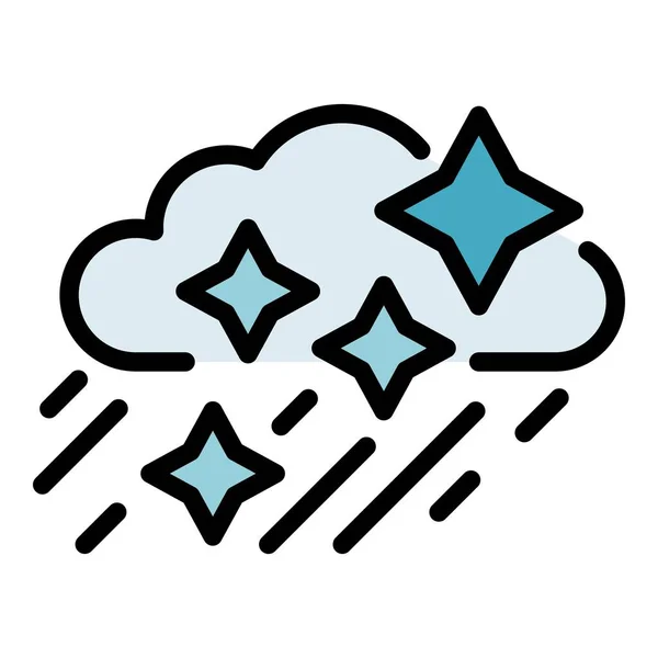 Snow rainy cloud icon color outline vector — Stockový vektor