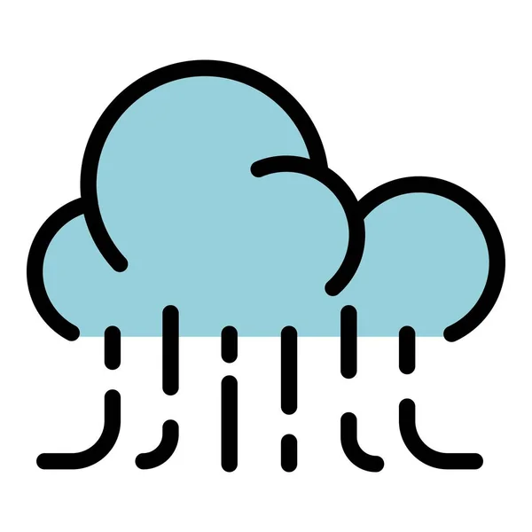 Viento lluvia nube icono color contorno vector — Archivo Imágenes Vectoriales