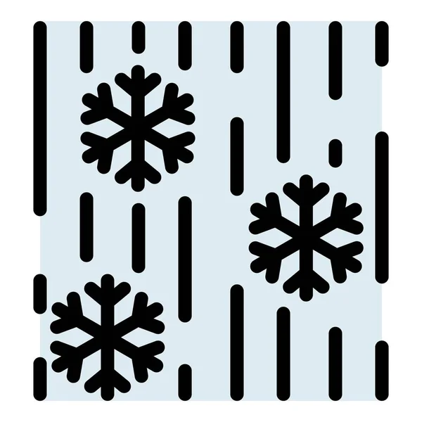 Regen sneeuw wolk pictogram kleur overzicht vector — Stockvector