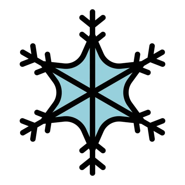 Snowflake ícone cor contorno vetor — Vetor de Stock