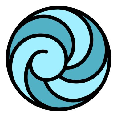 Üst görünüm tornado simgesi renk ana hatları vektörü