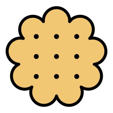 Fıstık kurabiyesi simgesi renk ana hatları vektörü