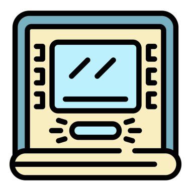 ATM simgesi renk ana hatları vektörü