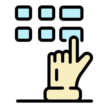 ATM düğmeleri renk ana hatları vektörü