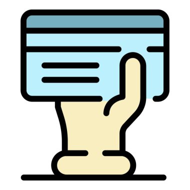 Kredi kartı simgesi renk çizgisi vektörünü ele al