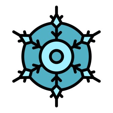 Sanat kar tanesi simgesi renk ana hatları vektörü