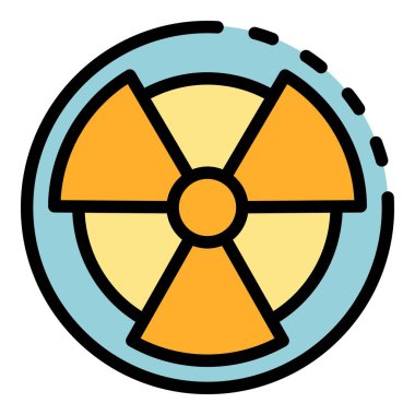 Radyasyon işareti renk ana hatları vektörü