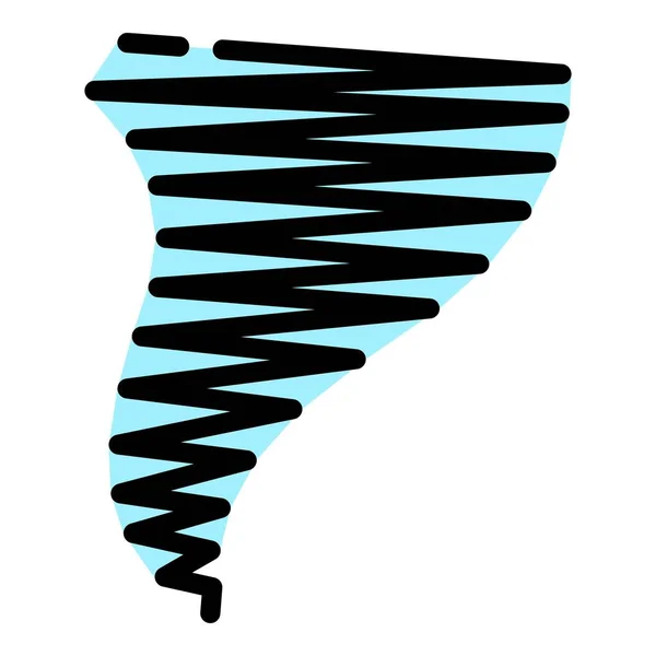 Vetor de contorno de cor de ícone de tornado aéreo —  Vetores de Stock